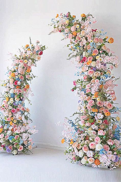 A gorgeous ceremony backdrop might be a fabulous idea for your special day. Pin that inspiration in your arch collection.##floralarchinspiration #brideinspo #romanticinspo. Asymmetrical Wedding Arch, Wedding Floral Arch, Arch Inspiration, Floral Arch Wedding, Bridal Party Attire, Wedding Arches, Breathtaking Wedding, Ceremony Backdrop, Floral Arch