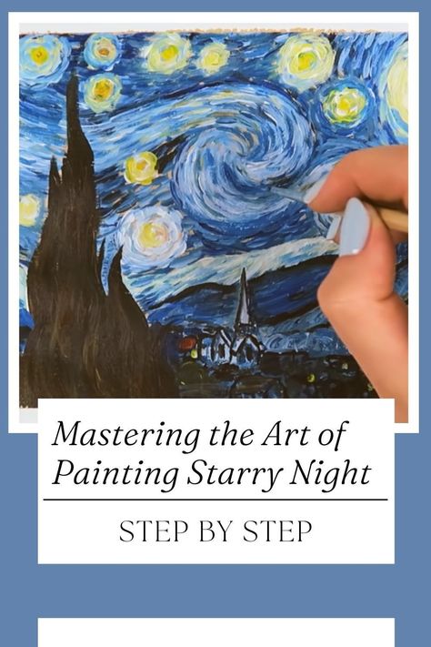 Prepare to immerse yourself in a world of artistic brilliance as we unveil a captivating video tutorial that will elevate your painting skills to extraordinary heights. Whether you're a beginner yearning to explore the wonders of painting or an experienced artist seeking to refine your craft, this tutorial is your gateway to mastering the enchanting techniques of Van Gogh's Starry Night. Join us on this transformative artistic journey, where every brushstroke takes you closer to... How To Paint Starry Night, Starry Night Painting Tutorial, Starry Night Step By Step, Painting Starry Night, Art Of Painting, Hello How Are You, Starry Night Painting, Painting Skills, Painted Vans