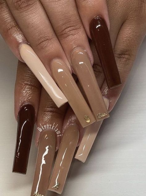 Square Acrylics, Brown Acrylic Nails, Drip Nails, Edgy Nails, Cute Acrylic Nail Designs, Long Acrylic Nails Coffin, Exotic Nails, Acrylic Nails Coffin Pink, Long Square Acrylic Nails