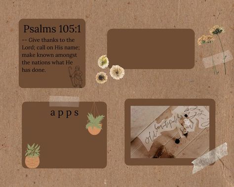 Organised Desktop Wallpaper, Brown Aesthetic Desktop, Brown Aesthetic Desktop Wallpaper, Christian Brown, Christian Desktop Wallpaper, Bible Quotes Background, Wallpaper Organizer, Grid Wallpaper, Desktop Wallpaper Organizer