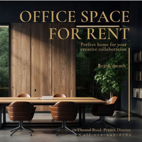 Office space rental Instagram post template, editable text | premium image by rawpixel.com / Fluke Interior Design Social Media Post Design, Interior Design Wood, Tree Furniture, Awesome Designs, Design Wood, Wood Desk, Post Ideas, Template Ideas, Cubicle