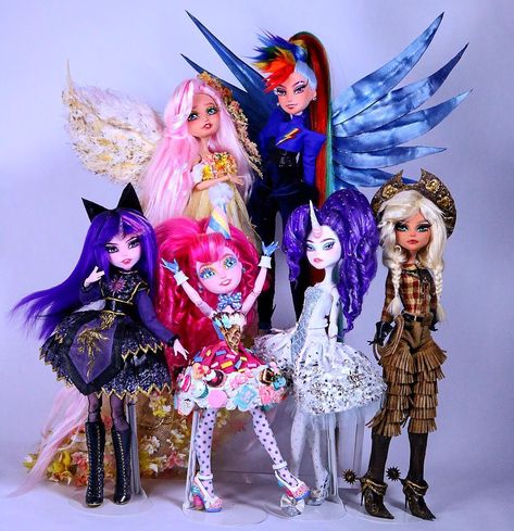 Mane 6, Living Dead Dolls, Custom Monster High Dolls, Fantasy Art Dolls, My Little Pony Drawing, Sunset Shimmer, Living Dolls, Doll Painting, Pony Drawing