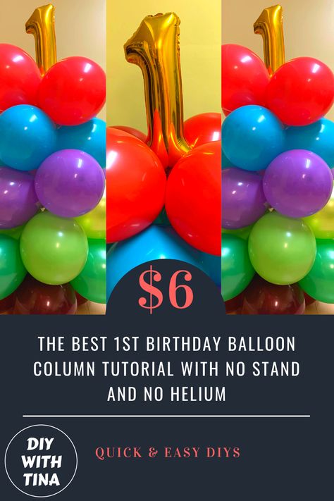 Diy Balloon Column Easy Without Stand, Balloon Towers Diy, Diy Balloon Column Easy, Balloon Columns Diy, Balloon Tower Diy, Diy Balloon Stand, Blaze Birthday Party, Class Reunion Decorations, Blaze Birthday