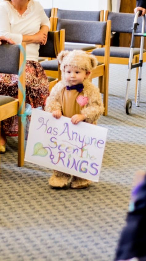 Ring bearer- ring bear and sign 2026 Wedding, Wedding Collage, Wedding Renewal, Queer Weddings, Bear Wedding, Ring Bear, Bear Costume, Funny Bears, Bear Outfits