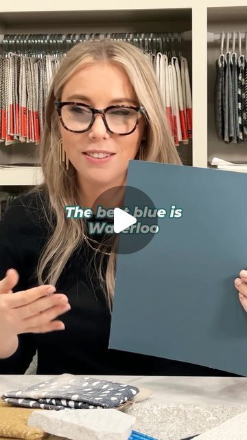 Andrea Jeffery on Instagram: "This paint color is GORGEOUS! 🤩 See how we make Waterloo (the best blue) work in a space by pairing it with marble & LVP floors. ✨Sherwin-Williams 9141✨ SAVE this video to watch it later! #paint #paintcolors #accentwall #interiordesign #blueaesthetic #michelettimedia" Sherwin Williams Waterloo Paint, Bunglehouse Blue Sherwin Williams Coordinating Colors, Waterloo Sherwin Williams Living Room, Sherwin Williams Waterloo Bedroom, Waterloo Sherwin Williams Bathroom, Palladian Blue Coordinating Colors, Smokey Blue Paint Sherwin Williams, Rain Cloud Sherwin Williams, Waterloo Color Palette