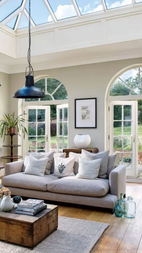 These light-filled orangery ideas are the perfect way to expand a kitchen, dining and living room, while also adding value Orangery Interior, Conservatory Interior, Beachy Room, Interior Design Per La Casa, Country House Interior, Cottage Living Rooms, Coastal Living Rooms, Country Living Room, Design Del Prodotto