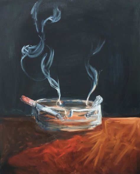 New painting. Cigarettes in an ashtray #art #artstudent #painting #oilpainting #uni #cccu #smoking #cigarette #ashtray Kunst Tattoos, Arte Inspo, Ap Art, A Level Art, Ethereal Art, Art Inspiration Painting, Art Portfolio, Surreal Art, Student Art