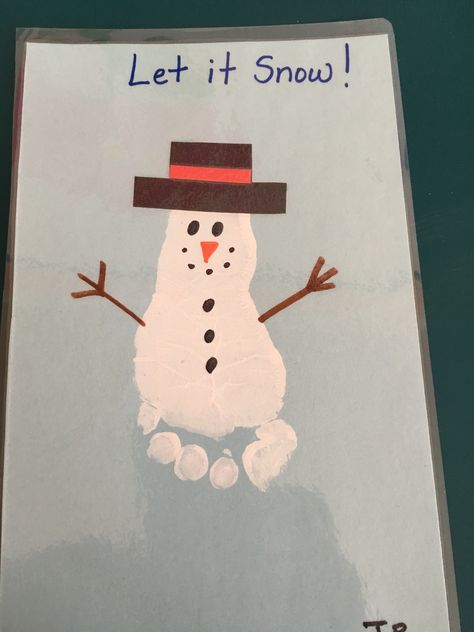 Footprint Craft, Toddlers Activities, Art Studio Organization, Art Projects For Adults, God Artwork, Projects For Adults, Frosty The Snowmen, Christmas Keepsakes, Snowman Ornaments