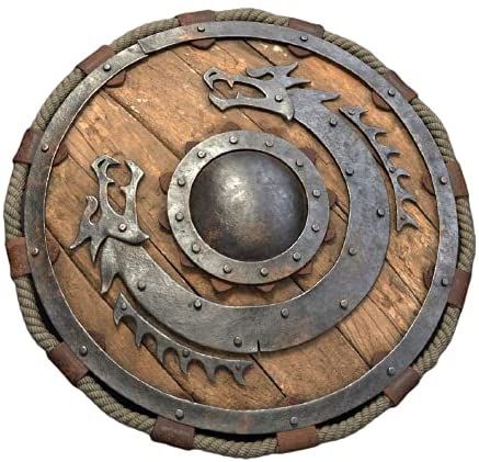 Escudo Viking, Dragon Medieval, Round Shield, Viking Battle, Viking Decor, Symbole Viking, Medieval Shields, Medieval Dragon, Dragon Shield