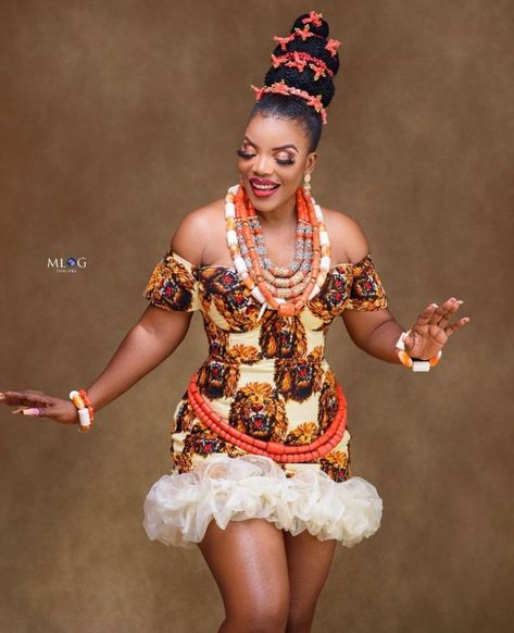 Material Styles For Ladies, Igbo Wedding Dress, Nigerian Traditional Attire, Isi Agu, Nigerian Traditional Dresses, Material Styles, Nigerian Wedding Dresses Traditional, Igbo Traditional Wedding, Igbo Bride