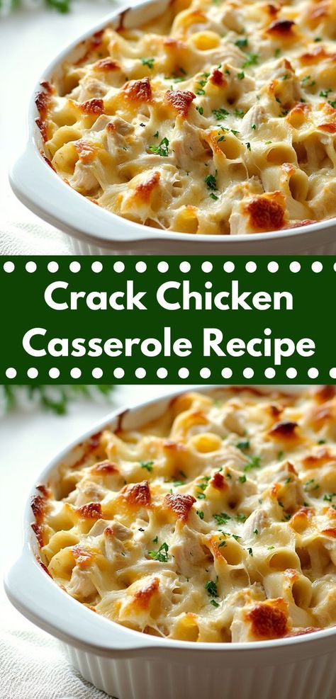 This Crack Chicken Casserole is a creamy, cheesy delight packed with chicken and flavor. Easy to make and perfect for leftovers, it’s a family-friendly dish that everyone will enjoy. Shredded Chicken Casserole, Chicken Casserole Recipe, Leftover Chicken Recipes, Bacon Chicken, Hearty Chicken, Hearty Casseroles, Savory Chicken, Yummy Chicken Recipes, Chicken Recipes Casserole