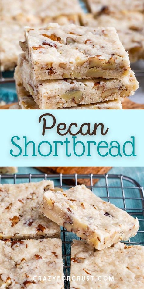 This Pecan Shortbread Cookies recipe is easy to make, freezer-friendly, and great for gifts! The cookies are made with toasted pecans for the best nutty flavor and texture. Shippable Baked Goods, Best Cookies Of All Time, European Cookies Recipes, 12 Tomatoes Recipes Cookies, Short Bread Cookies Easy, Best Cookies In The World, Pecan Bar, Pecan Sandies Cookies, Cookbook Inspiration