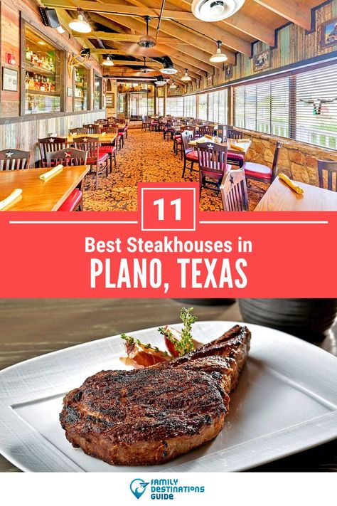 11 Best Steakhouses in Plano, TX Texas Restaurant, Unique Cafe, Plano Texas, Family Destinations, Best Steak, Foodie Travel, Places To Eat, Dining Experiences, Steak