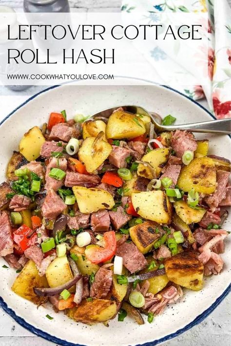 A bowl of leftover cottage roll hash on a white tablecloth. Cottage Roll, Leftover Ham Recipes, Quick Dishes, Leftover Ham, Best Breakfast Recipes, Leftovers Recipes, Pork Dishes, Rolls Recipe, Satisfying Food