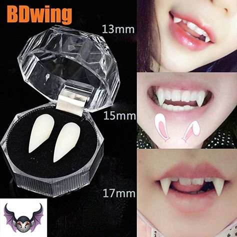 Bdwing Vampire Teeth BD07 Funny Horror Trick Toy Goofy Fake Vampire Fangs Dentures, Great Party Favors for Cosplay Prop Halloween Decoration Props Costume Accessory, 6pcs/3 Pairs(13mm 15mm 17mm)-New Werewolf Teeth, Denture Adhesives, Teeth Fangs, False Teeth, Fake Teeth, Vampire Fangs, Vampire Teeth, Funny Horror, Scary Costumes