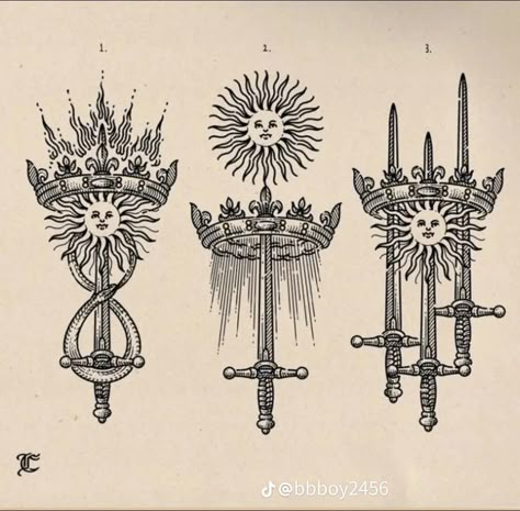 Engraving Art Ideas, Medieval Symbols, Gothic Tattoos, Woodcut Tattoo, Nouveau Tattoo, Engraving Tattoo, Medieval Tattoo, Gothic Tattoo, Tattoo Style Drawings