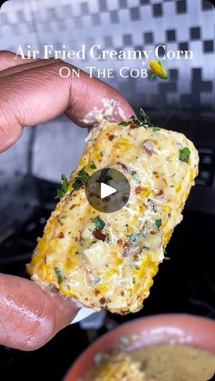 402K views · 47K reactions | Where My Corn Lovers ATT 🔥

I can’t be the only one who loves a creamy corn on the cob it’s just something abt that corn on that cob 🤤

Yall asked for a full video here it go😅

Air fry or boil the corn in water, butter and milk

~The sauce ~
Butter or olive oil
Chopped garlic 
Heavy cream 
Chicken broth 
A lil mayo 
Grated parm cheese 
Red pepper flakes 
Thyme 
Garlic powder 
Lemon pepper 
Cilantro 

A sprinkle of chili powder and cilantro for a razed dazzle! 

This was super tasty thank me later 🥰

SN: the air fryer is in my Amazon Store link in my bio 

#creamstylecornonthecob #cornonthecob #creamstylecorn #creamycorn #cornlover #bakerskitchen #foodie #cooking #inthekitchen #easyrecipes #tastyfood | Mrs. Baker | Tamia · Can't Get Enough Perfect Corn On The Cob, Spicy Corn Recipes, Parmesan Corn On The Cob, Heavy Cream Chicken, Corn On The Cob Recipes, Lil Mayo, Vege Dishes, Butter Corn, Grain Brain