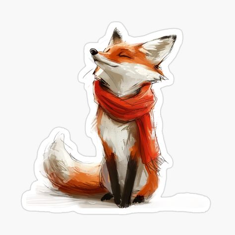 Get my art printed on awesome products. Support me at Redbubble #RBandME: https://www.redbubble.com/i/sticker/Hand-Drawn-Fox-by-MashMashDesign/162003546.EJUG5?asc=u Hand Drawn Fox, Wearing A Scarf, How To Wear Scarves, Clothing Logo, Anime Music, Mask For Kids, Baby Tshirts, Tops For Leggings, Beautiful Things