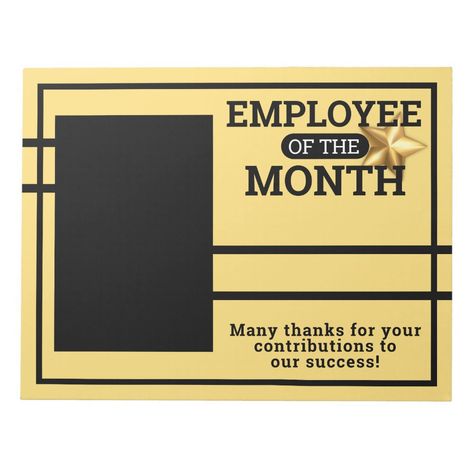 Employee of the month fill-in photo award notepad - employee recognition plaques Employee Of The Month Picture Frame, Huddle Board, Recognition Plaques, Employee Of The Month, Employee Recognition, Hand Crafts For Kids, Photo Awards, Hand Craft, Note Pad