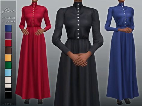 - New mesh Found in TSR Category 'Sims 4 Female Formal' Sims 4 Decades Challenge, Sims Medieval, Vintage Party Dress, Cc Sims4, Sims Clothes, Fall Fashion Skirts, Sims Ideas, Sims 4 Dresses, Sims4 Clothes