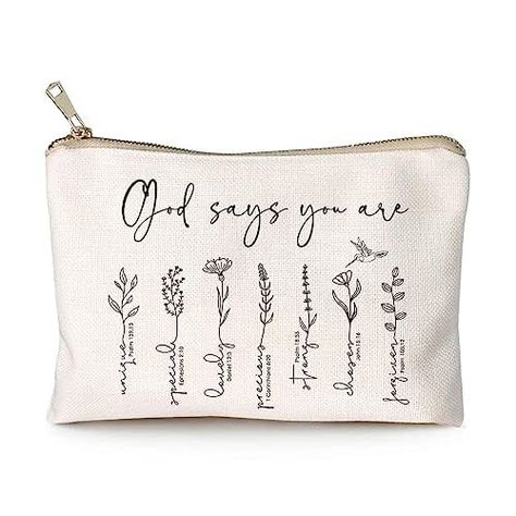 Inspirational makeup bag for anyone on the go😊 #makeupwithpurpose #makeupbaginspirational Christian Makeup, Selling Products On Amazon, Bookstore Ideas, Floral Bible Verse, Jesus Gift, Christ Centered Christmas, Top Selling Products, You Are Precious, Christian College