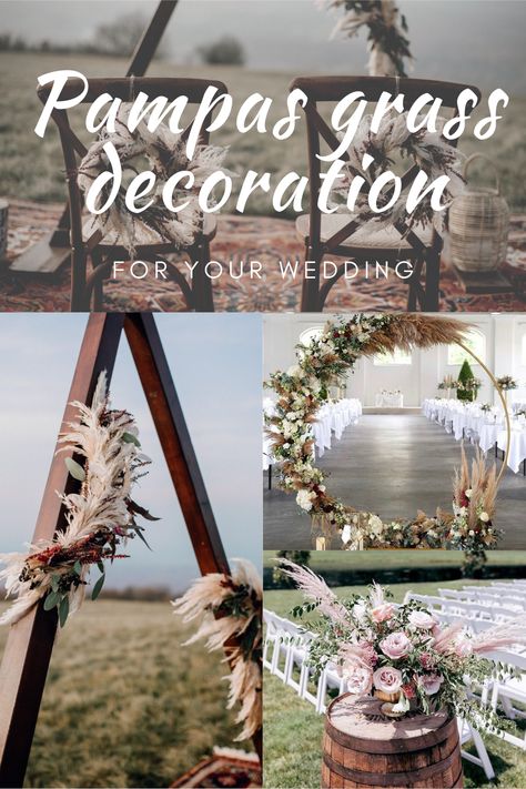 Pompadour Grass Wedding Decor, Pompadour Grass Wedding, Fall Wedding Centerpiece Ideas, Grass Wedding Decor, Decorative Grasses, Post Decor, Grass Decoration, Wedding Centerpiece Ideas, Pink Pampas Grass