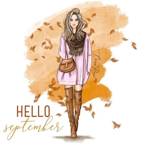 Autumn Blessings, Girly Graphics, Heather Stillufsen, Fall Friends, Feminine Branding, Hello September, Planner Art, Autumn Illustration, Stickers Kawaii