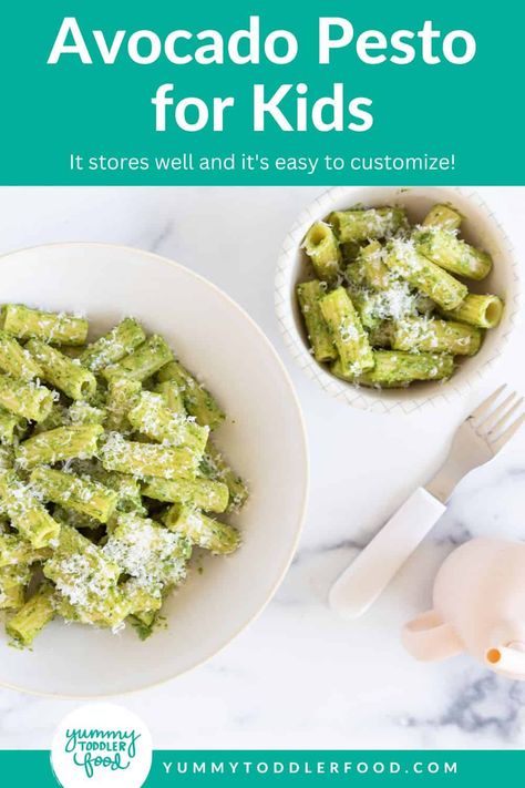 Pasta For Kids, Zucchini Pasta Sauce, Blw Ideas, Avocado Baby Food, Avocado Pesto Pasta, Kids Foods, Allergy Recipes, Preschool Lunch, Quick Family Dinners