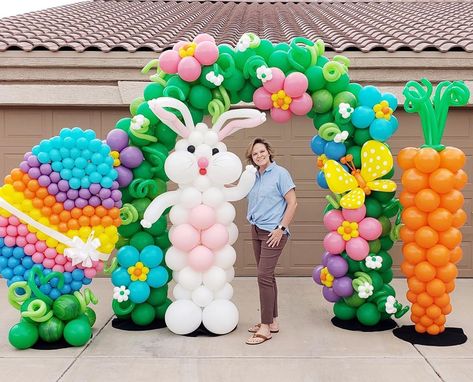 Easter Ballons Decor, Easter Balloon Basket, Easter Balloon Bouquet, Easter Balloon Decorations, Easter Balloon Ideas, Easter Balloon Decor, Easter Balloons, Balloon Craft, Easter Theme Party