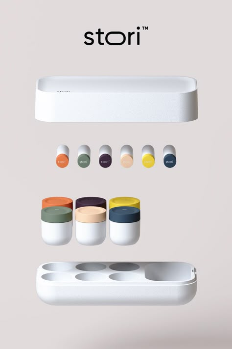 Modular Product Design, Smart Product Design, Food Containers Design, Donut Shoes, Flat Colour Design, Pill Storage, Pill Dispenser, Lockable Storage, 3d Printing Art