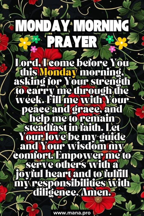 Blessed Morning Quotes Prayer, New Week Prayer, Monday Morning Prayer, Inspirational Morning Prayers, Monday Morning Blessing, Blessed Morning Quotes, Monday Prayer, God Pray, Love Bible