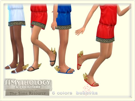 The Sims Resource - Simythology CFM Sandals Little Greek God Hermes Greek God Hermes, God Hermes, Sims 4 Royal, Sims 4 Children, Sims 4 Toddler, Greek God, Kids Sandals, The Sims Resource, Sims Resource