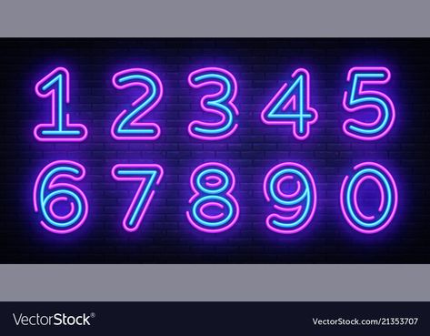 Number Symbols, Neon Number, Accountability Partner, Neon Party, Scrapbook Templates, Digital Journal, Coldplay, Sign Design, Neon Lighting