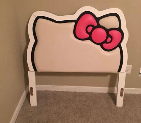 Hello Kitty Headboard, Hello Kitty Bedframe, Hello Kitty Bed Frame, Hello Kitty Bedroom Decor, Master Balcony, Cat Bedroom, Hello Kitty Bedroom, Hello Kitty Bed, Hello Kitty Gifts