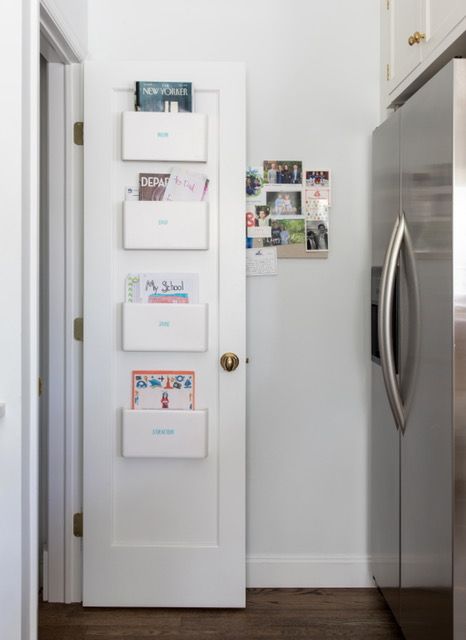 It’s easy to clutter your kitchen with piles of paper so it’s important to have a system in place to organize paper clutter in your kitchen. When it comes to paperwork and decluttering countertops, there are several systems that we love to use. Install a pocket system on the inside of a door. Behind the door organizer works really well! Organize Papers In Kitchen, Organizing Mail Clutter, Organizing Mail And Bills In Kitchen, How To Organize Mail In Kitchen, Behind The Door Organizer, Kitchen File Organization, Mail And Paper Organization, Hallway Wall Organization, Kitchen Paperwork Organization