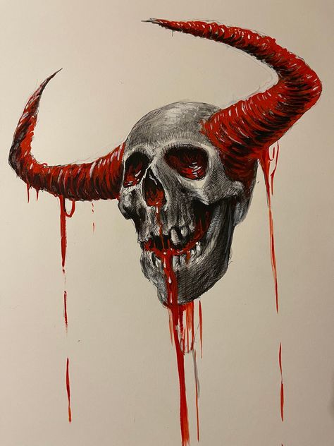 Black ink and red gouache on 300g paper. Size A3 Cthulhu Art, Pen Ink Drawings, Nostalgic Pictures, Skull Art Drawing, Creepy Images, Monster Drawing, The Devils, Dark Artwork, Illustration Pen And Ink