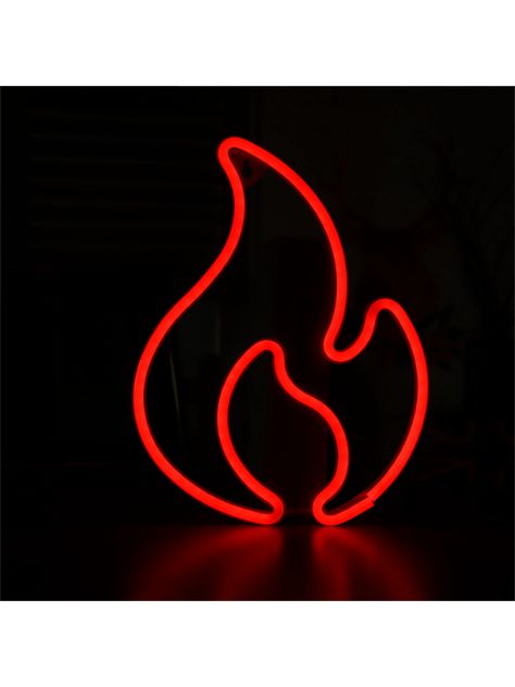 1pc Plastic Neon Light, Creative Fire Shaped LED Neon Sign For Home | SHEIN EUQS Led Neon, Neon Lighting, Neon Sign, Home Signs, Neon Signs, Neon, Led, Signs