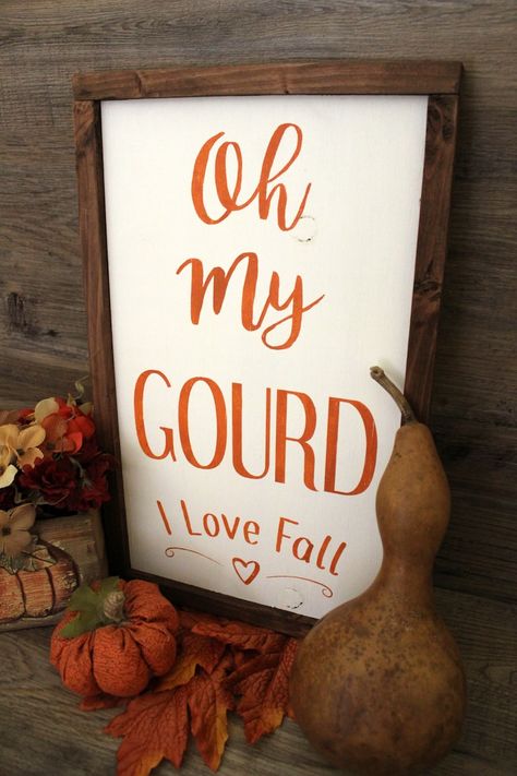 Farmhouse Wall Decor Wood Signs Pumpkin Decor Farmhouse | Etsy Fall Primitives, Oh My Gourd, Wall Decor Wood, Fall Wall Decor, Rustic Fall Decor, I Love Fall, Fall Thanksgiving Decor, Simi Valley, Farmhouse Fall Decor