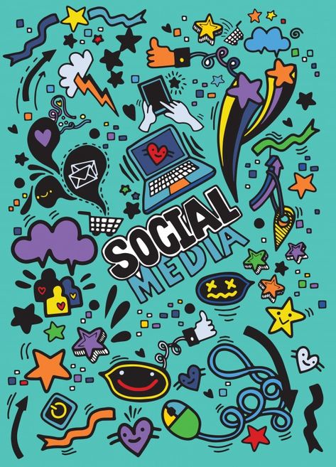 Social Media Wall Design, Social Media Wallpaper Backgrounds, Social Media Poster Design Ideas, Social Media Background Design, Social Wallpaper, Social Media Wallpaper, Creative Social Media Design, Social Media Background, Stickers Background