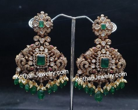 Victorian Jewellery Earrings, Indian Diamond Earrings, Polki Diamond Earrings, Uncut Earrings, Victorian Beads Jewelry, Victorian Earrings Indian, Victorian Choker Necklace Indian, Victorian Diamond Jewellery, Victorian Necklace Indian