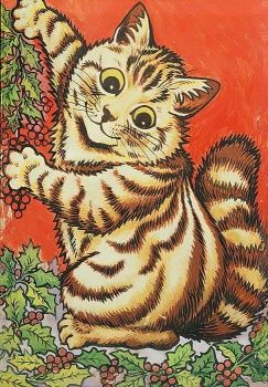 Bobcat Pictures, Louis Wain Cats, Louis Wain, F2 Savannah Cat, Cat Spray, Cats Artists, Japanese Embroidery, Christmas Cat, Happy Cat