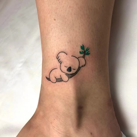 Koala Small Tattoo, Fine Line Koala Tattoo, Koala Tattoo Design, Koala Tattoo Cute, Cute Koala Tattoo, Do Better Tattoo, Simple Koala Tattoo, Koala Nails, Koala Bear Tattoo