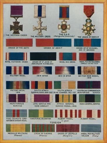 size: 12x9in Giclee Print: Famous Orders, Decorations and Medals : Artists American Revolution Battles, British Medals, Military Cross, Airborne Army, Army Ranks, Cross Medal, Wonder Book, Tactical Gear Loadout, Military Medals