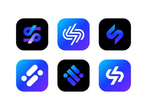 Logo concepts for fitness management app by Vadim Carazan for Carazan Brands on Dribbble Finance App, It Solutions, Geometric Logo, S Monogram, Fitness Logo, App Logo, App Ui Design, Workout Apps, Logo Concept