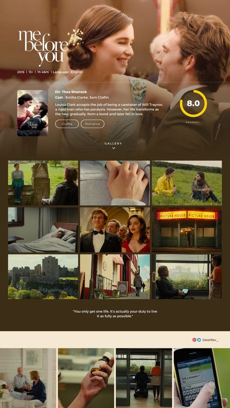 Me Before You Poster, Will Traynor, Louisa Clark, Romcom Movies, Movie Synopsis, New Disney Movies, Film Recommendations, Movies To Watch Teenagers, Japanese Animated Movies