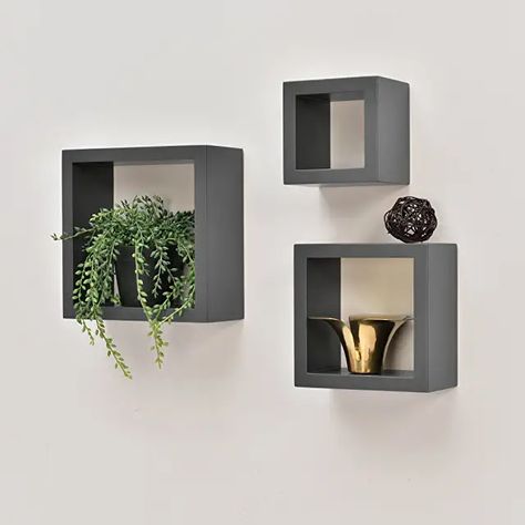 Square Floating Shelves, Cube Wall Shelf, Dnevna Soba, Wall Cubes, Wall Shelf Unit, Square Shelf, Wall Shelving Units, Box Decor, Regal Design