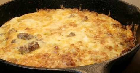 Country Breakfast Skillet Casserole Breakfast Skillet Casserole, Country Breakfast Skillet, Eggs Casserole, Skillet Casserole, Pork Breakfast Sausage, Country Breakfast, Chili And Cornbread, Breakfast Skillet, Brunch Casserole