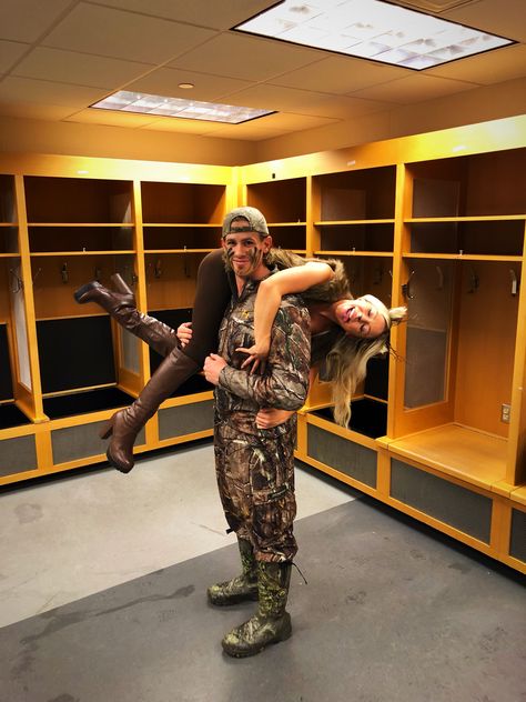 Deer and hunter  couples halloween costume Halloween Hunting Costumes, Zookeeper Costume Couple, Hunter Costume Mens, Hunter And Prey Costume, Hunter And Animal Halloween Costume, Halloween Ideas With Boyfriend, Deer And Hunter Costume Couple, Animal Couple Costumes, Hunter Halloween Costume Women