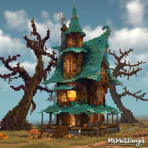 Minecraft Abonded House, Bone Block Minecraft House, Warped Stem Houses Minecraft, Edgy Minecraft Houses, Mc Fantasy House, Minecraft Haunted Castle, Warped Minecraft House, Minecraft Warped Builds, Dead Tree Minecraft