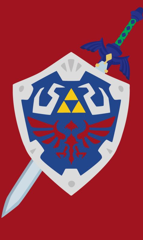 Hylian Shield & Master Sword Legend Of Zelda Bedroom, Zelda Shield, Hylian Shield, Legend Of Zelda, Perfect Place, Phone Wallpaper, Zelda